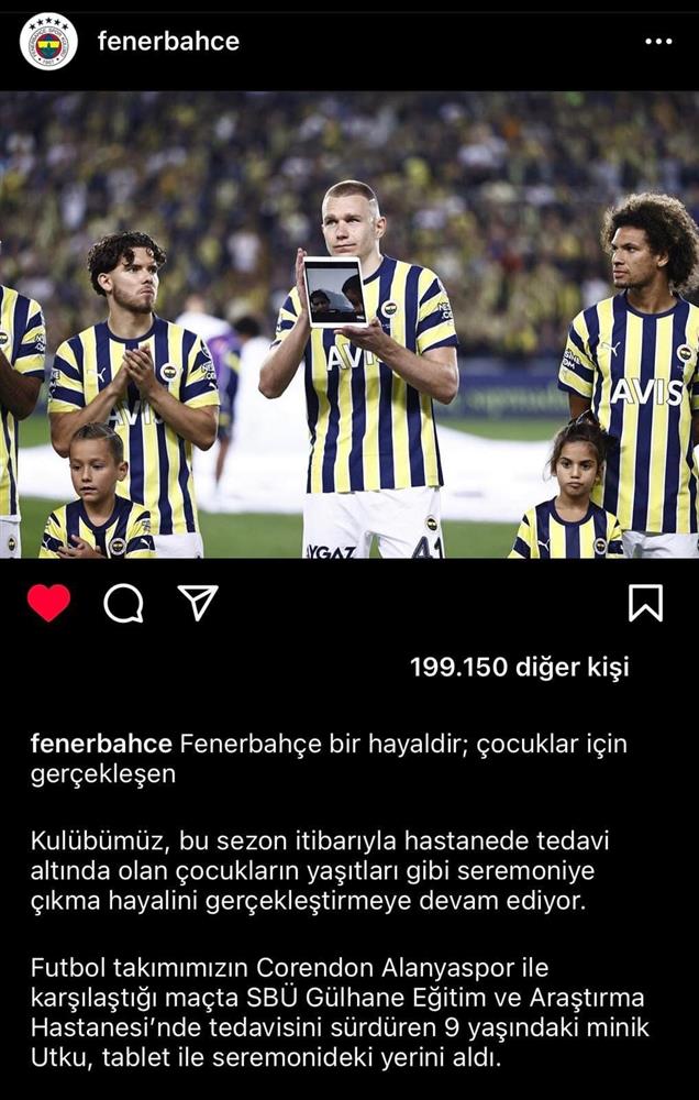 Hastanemizde Tedavi Gören Minik Utku Fenerbahçe Alanyaspor Maçında Seremonideki Yerini Aldı